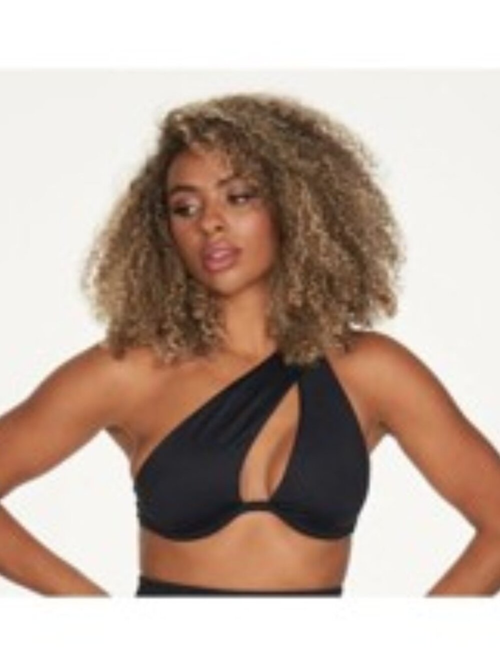 Frederick's of Hollywood Taormina One Shoulder Black Bikini Top-NWT